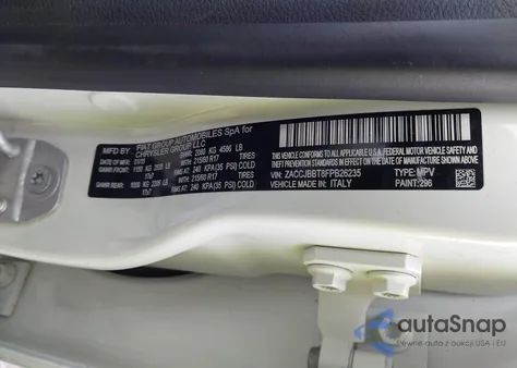 2015 Jeep Renegade Latitude from USA, damaged, VIN ZACCJBBT8FPB26235